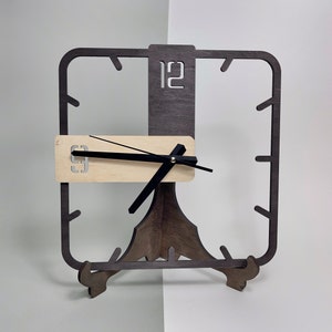 Geometric Wooden Wall Clock, Modern Clock, Minimal Plywood Design, Handmade Wall Art, Natural Decor Gift for Home, Made in Ukraine