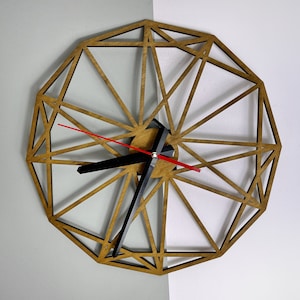 Handmade Plywood Clock, Wall Сlock, Modern Wall clock, Wooden Wall clock, Unique Wooden Clock, Boho or Modern Home Gift, Made in Ukraine