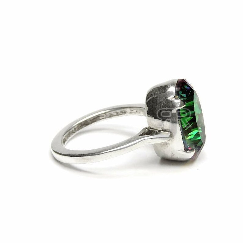 Engagement Ring November Birthstone Ring Rainbow mystic Gemstone Ring Topaz Jewelry Mystic Topaz Ring Stacking Ring 925 Silver Ring