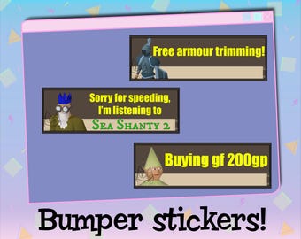 Classic OSRS Runescape bumper stickers