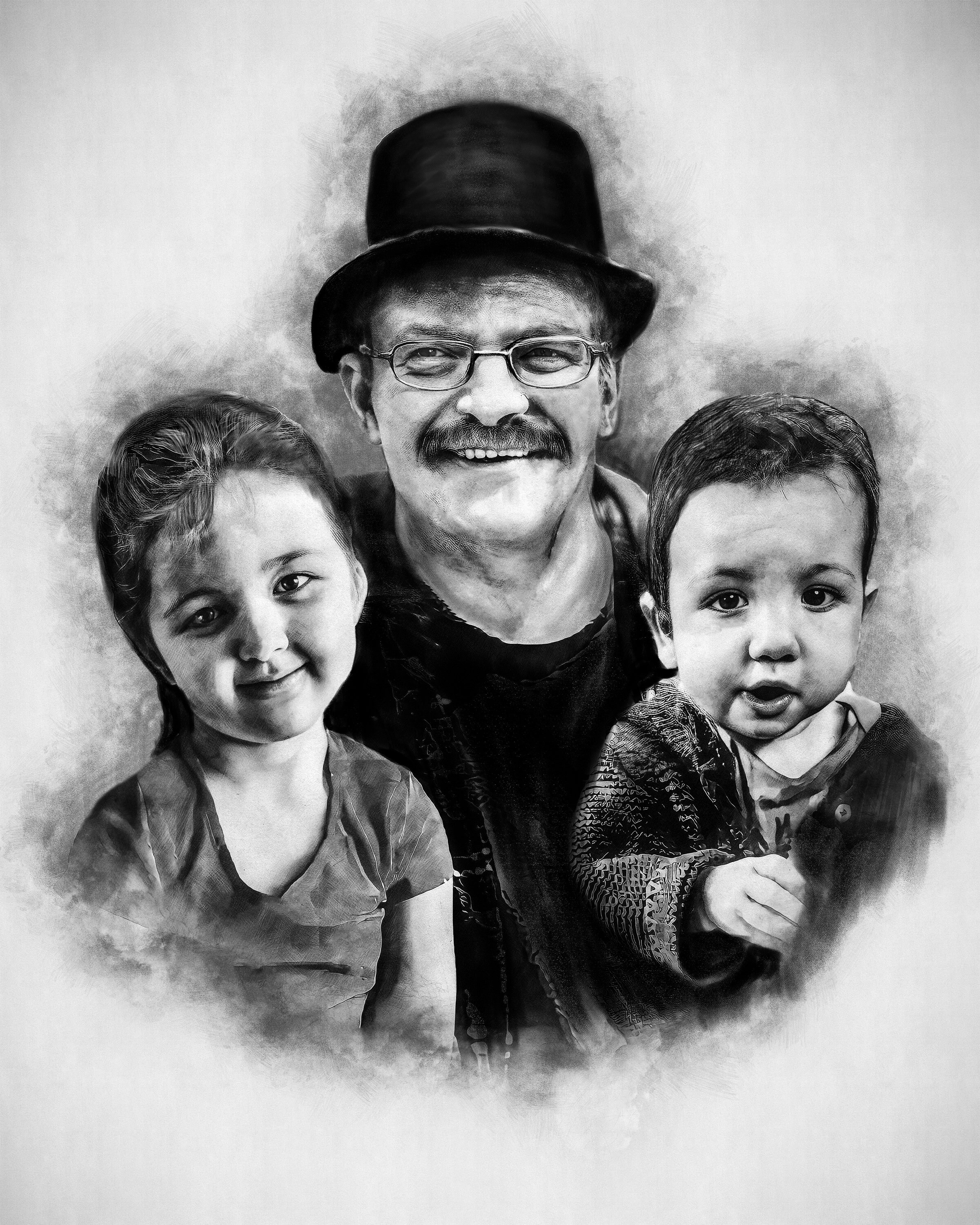 Wall Art With Pictures Into Painting & Family Portrait Etsy