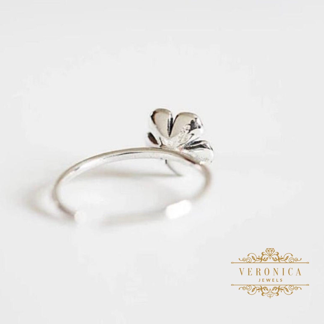Anillo Ajustable De Plata De Ley Con Girasol - Diseño Floral Con Circonitas, Regalo Para Mujer