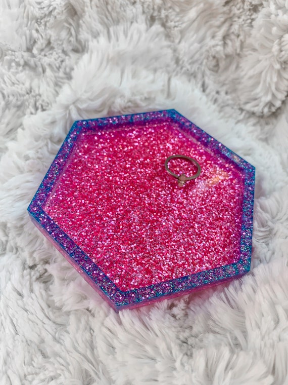 Resin Trinket Dish With Rhinestone Detail