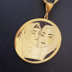 Personalized Photo Engraved Necklace in 925 Sterling Silver | Custom Photo  Engraved Round Pendant Necklace | Best Gifts for Family|LoveDay