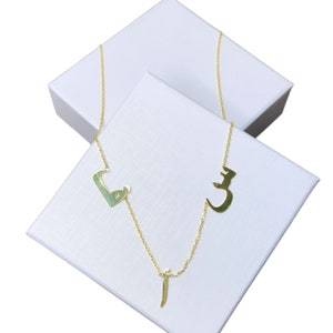Colar com inicial árabe, colar com letras personalizadas, presente para a mãe, presente para o dia das mães, joias, colar personalizado para ela, presente de Natal - AR