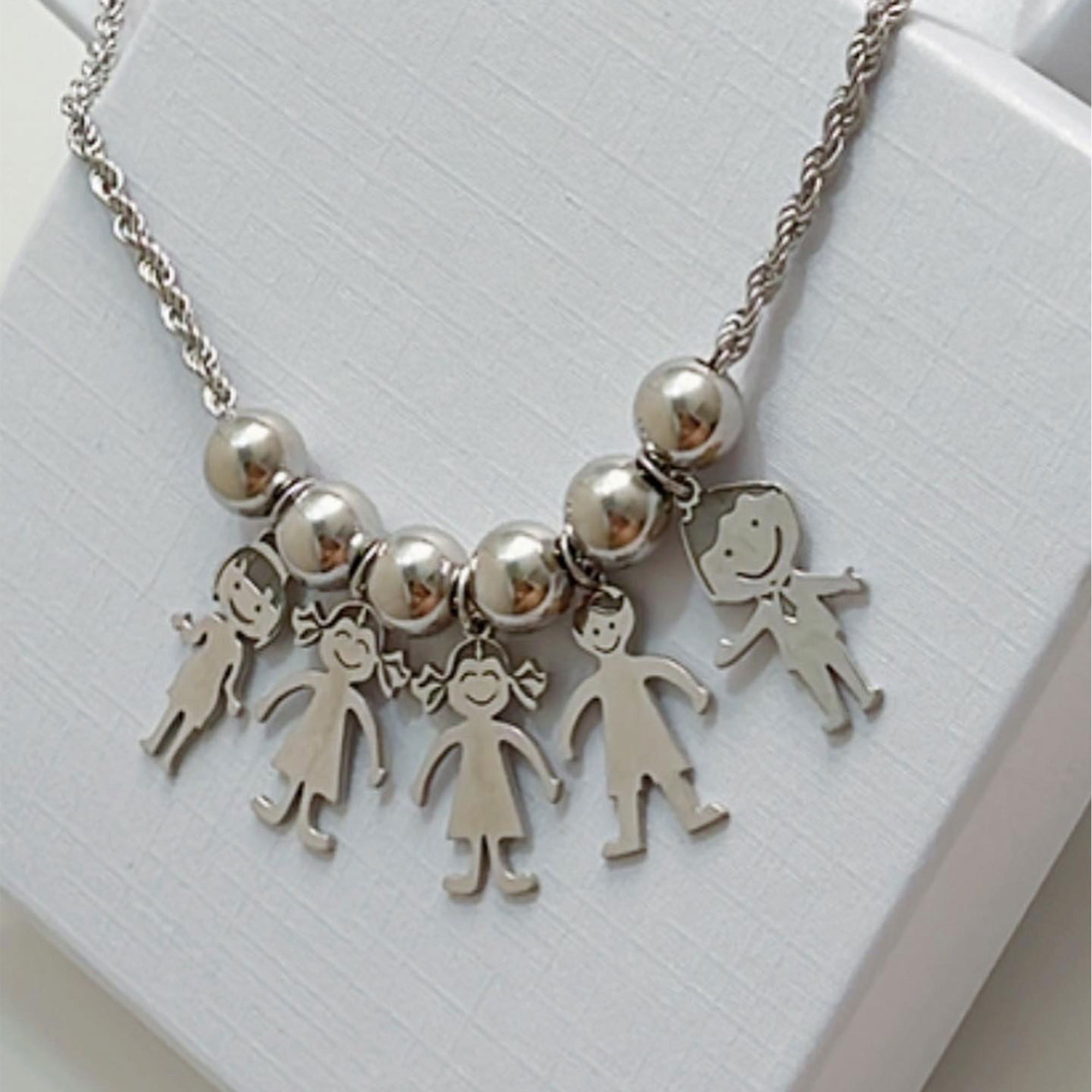 Personalized Sterling Silver Family Silhouette Necklace - Etsy