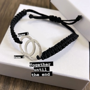 Männer Hanf Armband/Ineinander greifende Kreise Armband/Custom Armband/Farbe wählen/Valentinstag Geschenk/Valentinstag Geschenk/Vatertags Geschenk