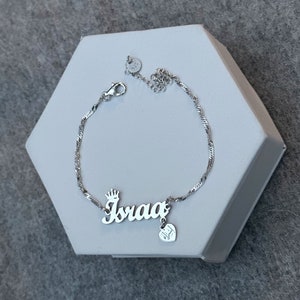 Sterling Silver Custom Name Bracelet- Modern Name Bracelet- Personalized Name Bracelet- Christmas Gift- Custom Name Jewelry
