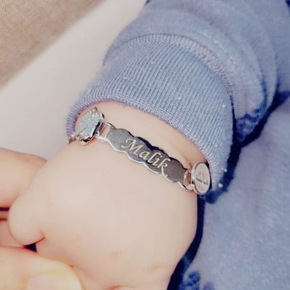 Personalize Baby Name Bracelet Figaro Chain Smooth Bangle Link Gold Tone No  Fade Safty Jewelry 12cm to 15cm - AliExpress