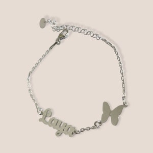 Sterling silver Name Bracelet/initial Letter Bracelet/ Bridesmaid Bracelet/ Custom Letter Bracelet / Christmas Gift/ Valentines day gift