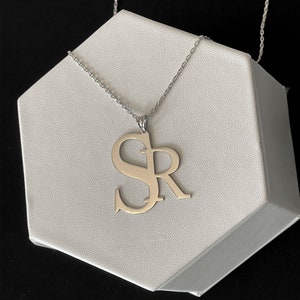 Zwei Initialen Halskette, Doppel Buchstaben Anhänger, Doppel Initial Halskette, Benutzerdefinierte Zwei Buchstaben Halskette, Paar Halskette, Benutzerdefinierte Initial Halskette