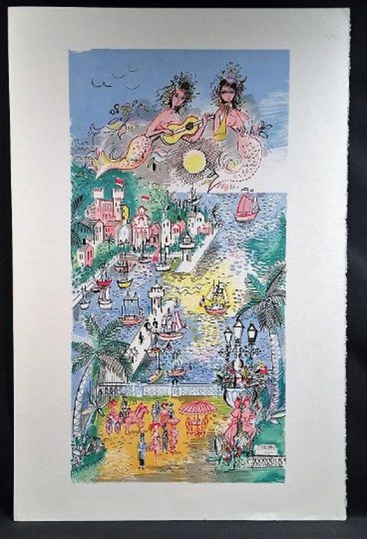 リトグラフ　Charles Cobelle  “safe harbor\" Large Charles Cobelle Signed and Numbered Print - 