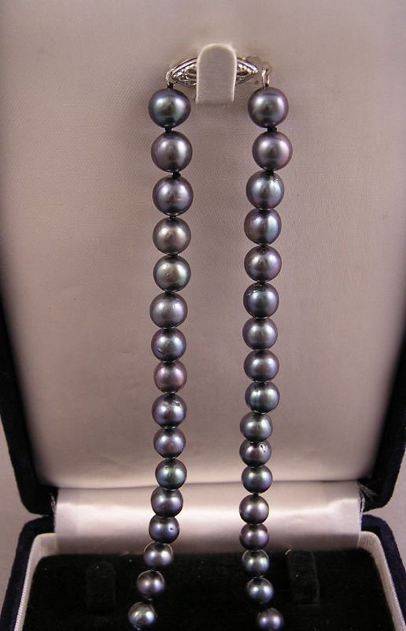 [HAESOOL] 925silver☆Classic black pearl Necklace Amazon.com: Black Pearl Necklace in 925 Sterling Silver 18