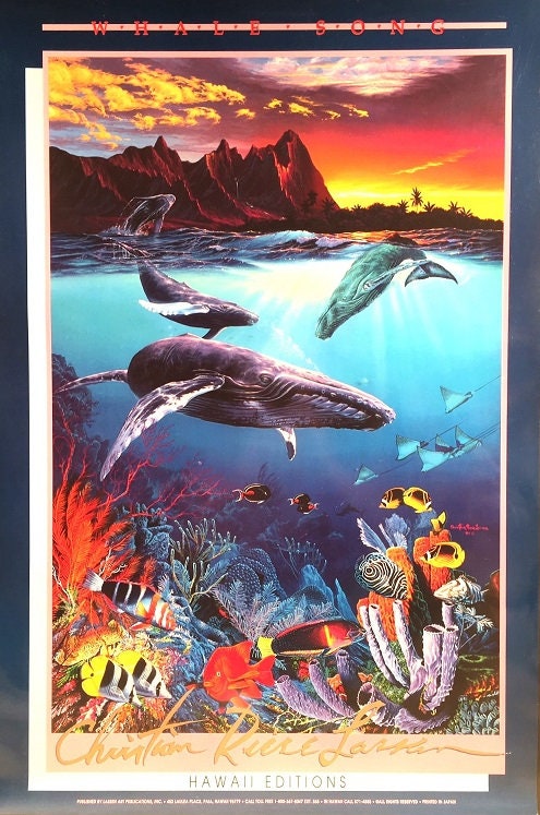 Beautiful Marin Art Work by Christian Lassen 1989, Heavy Stock