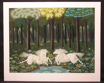 Original Serigraph by Jose Carlos Ramos, "In Dreams", Ltd Ed, The paper size 34 1/2"x 28 1/4" Image: 30"x22". Never Been Framed.