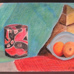 Original Pastel Painting, Still Life by E. Kawanabe, 1978, The Size of Painting :22&quot; W x 15&quot; H, Excellent, Unframed.