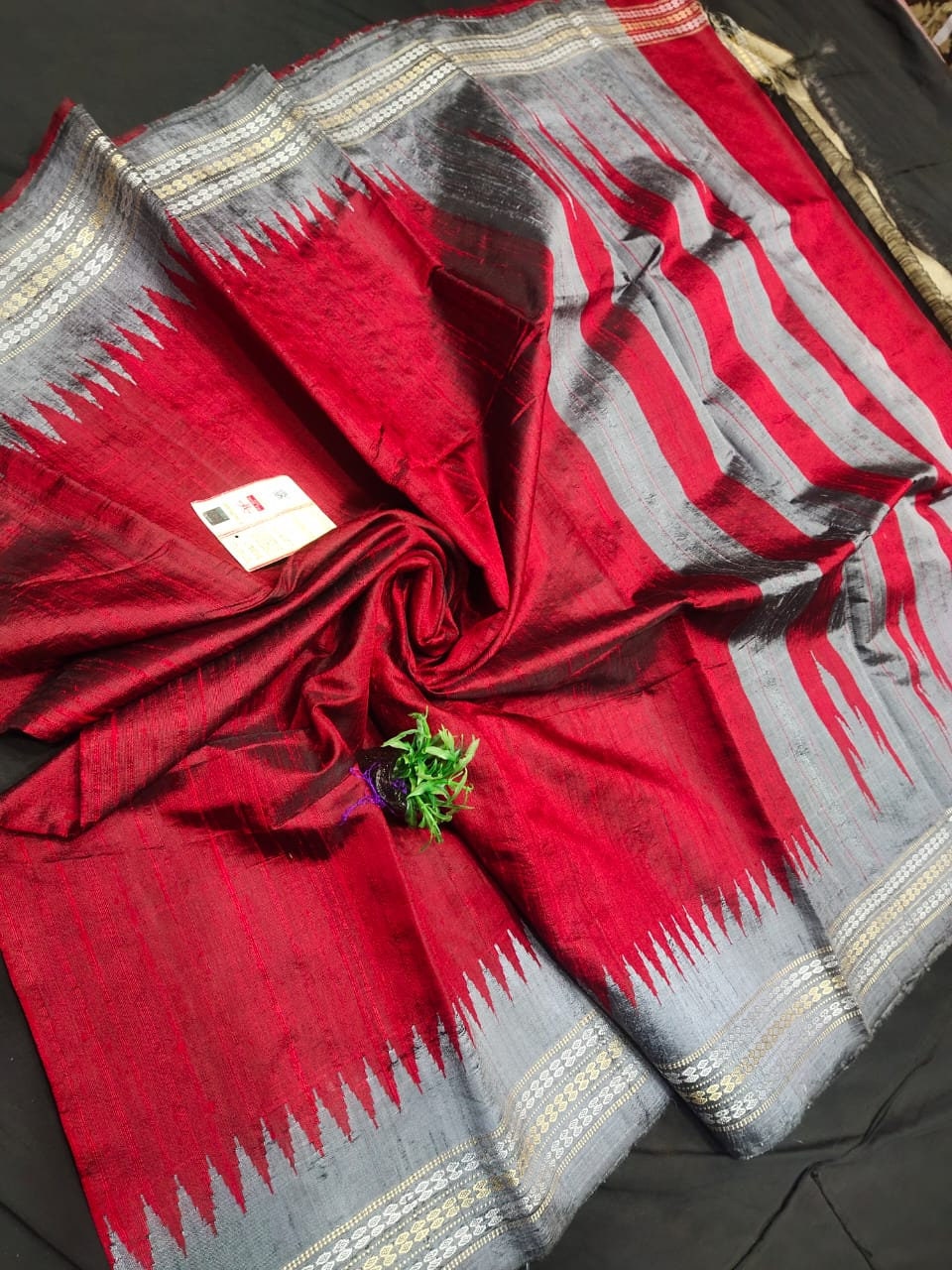 Pink - Vidarbha Tussar x Muga Silk Handloom Plain Fabric 07 main image 1
