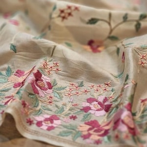 Exclusive Pure Organza Silk Saree With Heavy Floral Embroidery Work