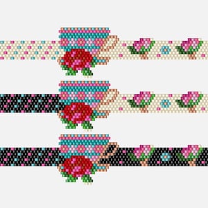 Brick & Peyote Cup Miyuki Pattern, Seed Bead Brick Stitch Bracelet Digital Pattern, Beaded Pattern, Miyuki Pattern, Delica Pattern