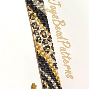 Leopard Loom Bead Bracelet PDF Digital Pattern with Miyuki Delica.