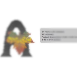 Colar com pingente de folha em ponto de tijolo, letra 'A', padrão digital Miyuki, letra 'A' personalizada com padrão de pingente de folha