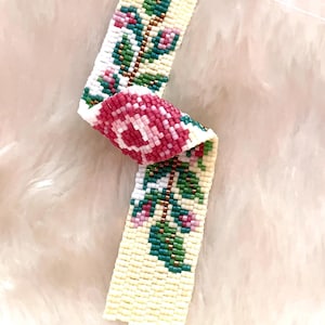 Peyote perlen armband PDF Miyuki Muster. Even Count 3 Drop Miyuki Delica 11 rosa Rose Armband Instant Download Muster. Nur Muster.