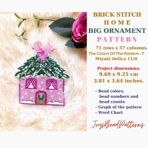 Brick Stitch Home Coaster Bundle or Christmas Tree Big Ornament PDF Digital Pattern with Miyuki Delica 11/0