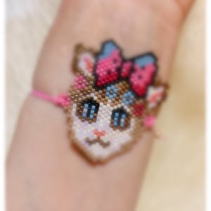 Brick Stitch Miyuki Delica 11 bracelet, pendant or earrings Cat Digital Pattern, Seed bead beading pattern,