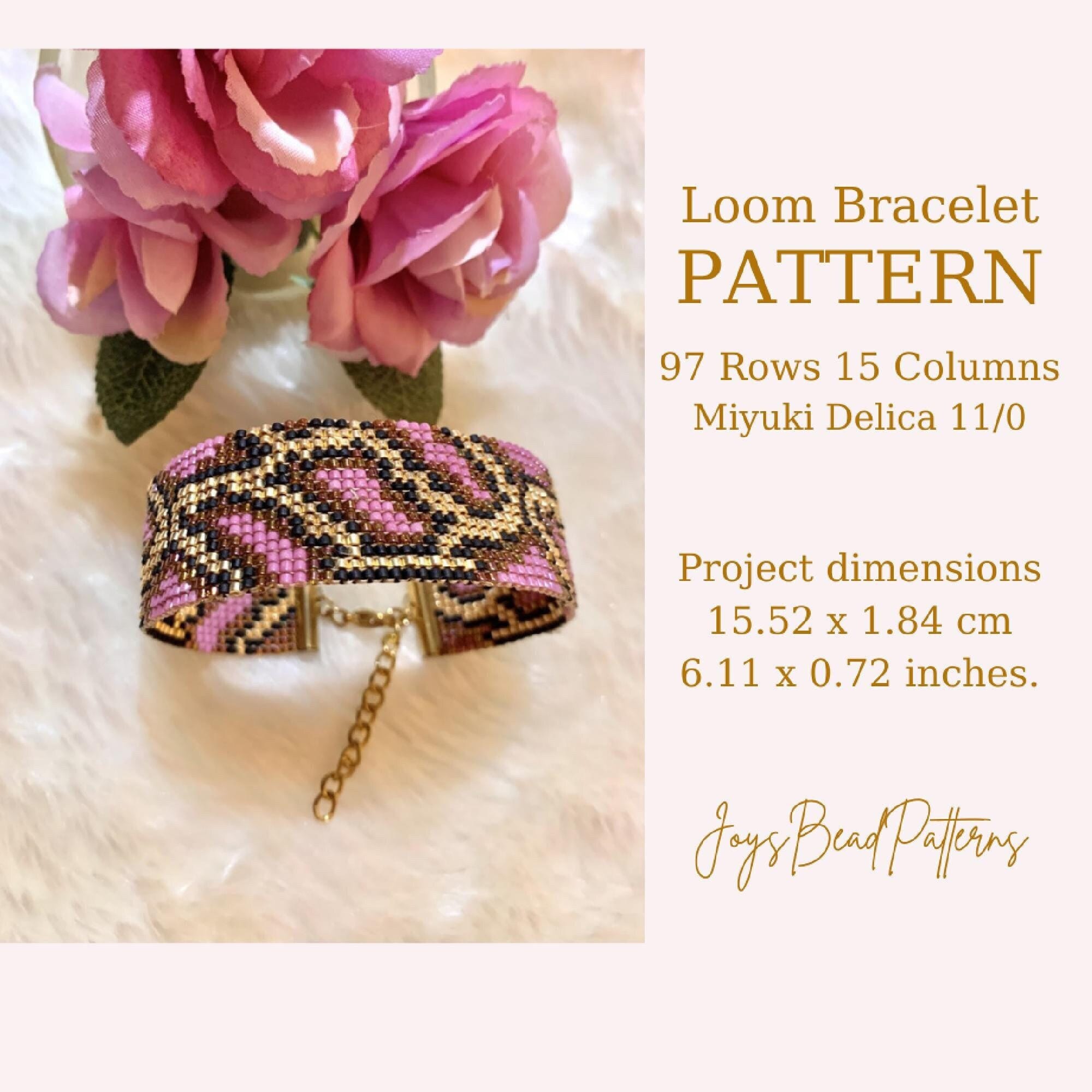 Labyrinth Pattern Loom Bracelet, Miyuki Delica Beads Adjustable
