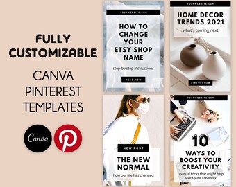 Pinterest Templates for Canva | For Your Blog or Business | Social Media Templates for Small Business