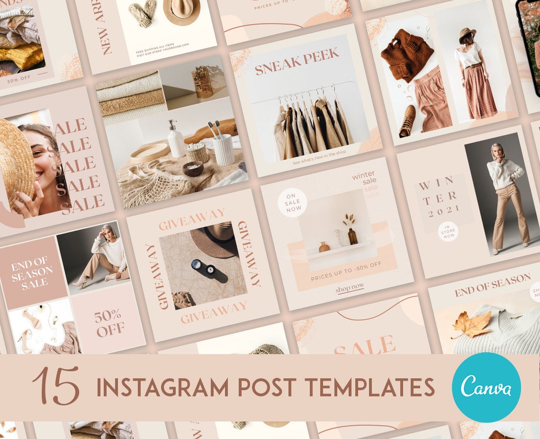 Instagram Post Template, Canva Template, Social Media Templates for ...