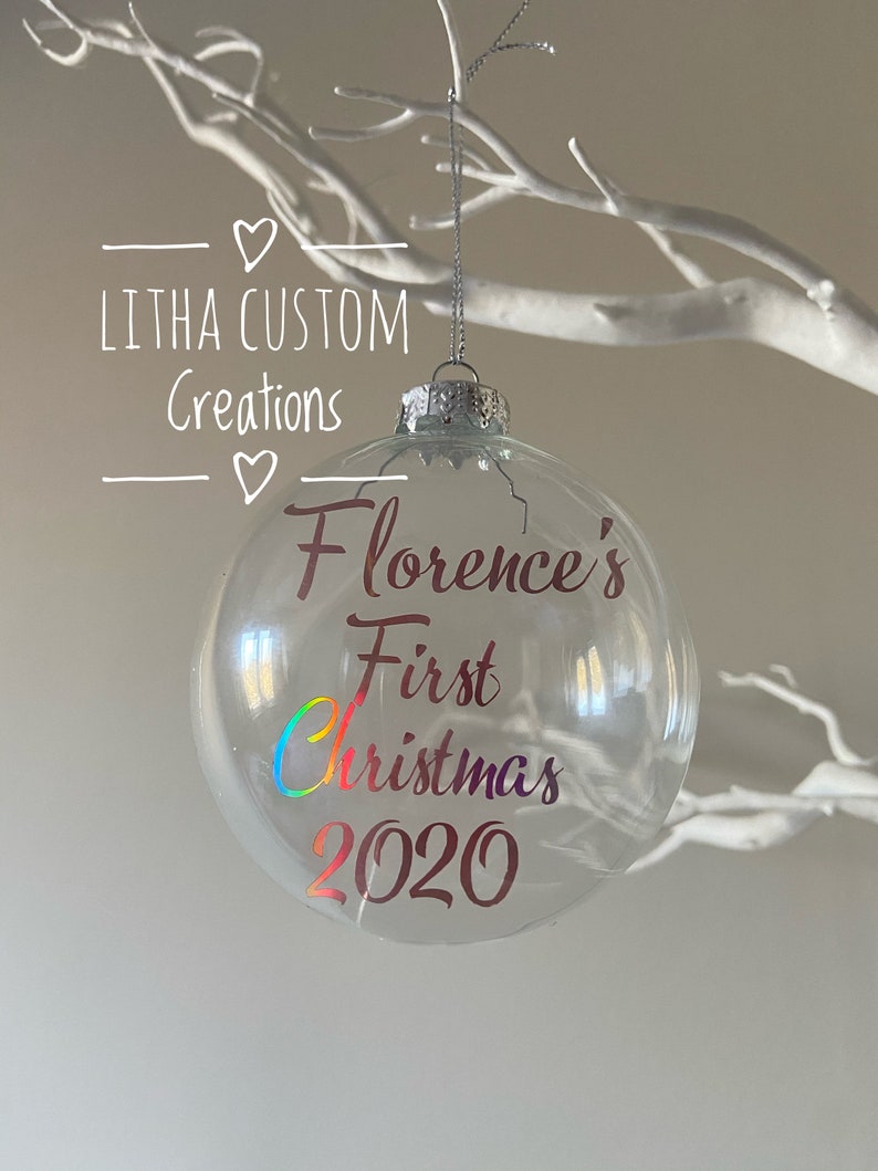 personalised christmas baubles baby