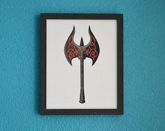 Everquest Berserker Kerasian Axe of Ire Epic Print
