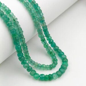Faceted Emerald Bead Necklace: Two-Strand Green Gemstone Jewelry