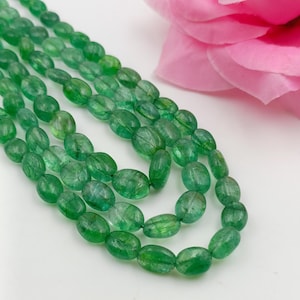 Emerald Beaded Multi-Strand Necklace: Handcrafted Green Gemstone Jewellery
