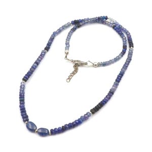 Blue Sapphire Faceted Roundel Beads Necklace September Birthstone Sapphire Necklace For Gift