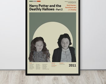 Movie Poster | The Deathly Hallows Part 2 (Set- 14/30) | Premium Framed Poster | Mid Century Modern Art | Potterhead Gift