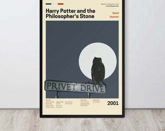 Movie Poster | The Philosopher's Stone (Set- 1/10) | Premium Framed Poster| Mid Century Modern Art| Room Decor| Potterhead Gift