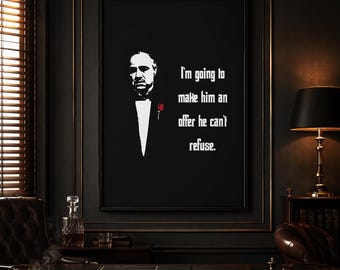 Der Pate Zitat Poster | Don Vito Corleone Film Print (Gerahmt)