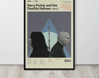 Movie Poster | The Deathly Hallows Part 2 (Set- 8/30) | Premium Framed Poster | Mid Century Modern Art | Potterhead Gift