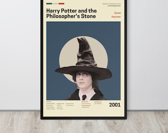 Póster de la película La piedra filosofal (Lote 5/10) / Póster enmarcado premium / Arte moderno de mediados de siglo / Decoración de habitación / Regalo para Potterhead