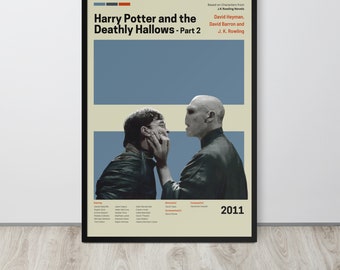 Movie Poster | The Deathly Hallows Part 2 (Set- 25/30) | Premium Framed Poster | Mid Century Modern Art | Potterhead Gift