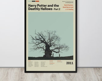 Movie Poster | The Deathly Hallows Part 2 (Set- 13/30) | Premium Framed Poster | Mid Century Modern Art | Potterhead Gift