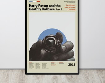 Movie Poster | The Deathly Hallows Part 2 (Set- 18/30) | Premium Framed Poster | Mid Century Modern Art | Potterhead Gift