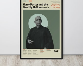 Movie Poster | The Deathly Hallows Part 2 (Set- 6/30) | Premium Framed Poster | Mid Century Modern Art | Potterhead Gift