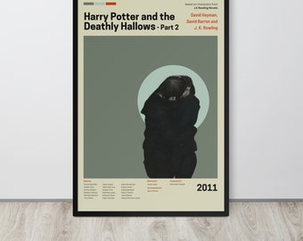 Movie Poster | The Deathly Hallows Part 2 (Set- 9/30) | Premium Framed Poster | Mid Century Modern Art | Potterhead Gift