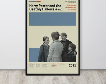 Movie Poster | The Deathly Hallows Part 2 (Set- 28/30) | Premium Framed Poster | Mid Century Modern Art | Potterhead Gift