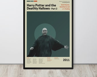Movie Poster | The Deathly Hallows Part 2 (Set- 23/30) | Premium Framed Poster | Mid Century Modern Art | Potterhead Gift