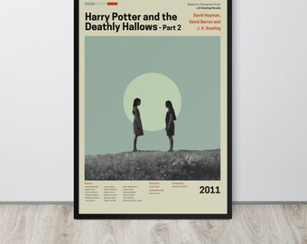Movie Poster | The Deathly Hallows Part 2 (Set- 12/30) | Premium Framed Poster | Mid Century Modern Art | Potterhead Gift