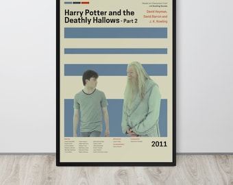 Movie Poster | The Deathly Hallows Part 2 (Set- 21/30) | Premium Framed Poster | Mid Century Modern Art | Potterhead Gift